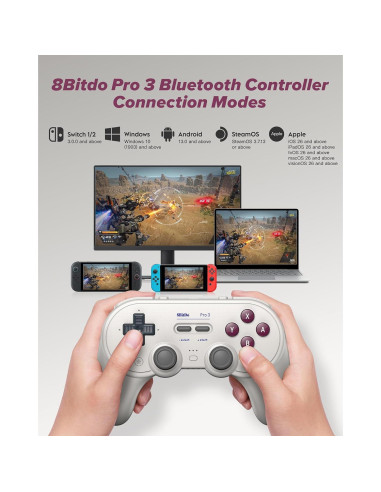 Controlador Bluetooth Pro 3 8Bitdo G Clásico para Switch y PC