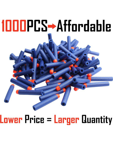 Recarga Dardos AMOSTING 1000PCS para Nerf Elite 2.0 Azul