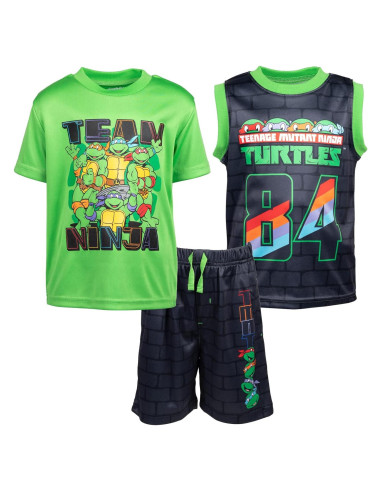 Conjunto 3 Piezas Tortugas Ninja Niños 2T Camiseta y Pantalones