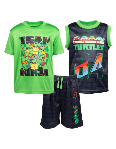 Conjunto 3 Piezas Tortugas Ninja Niños 2T Camiseta y Pantalones
