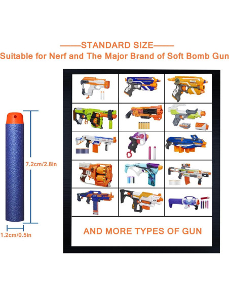 Recarga Dardos AMOSTING 1000PCS para Nerf Elite 2.0 Azul