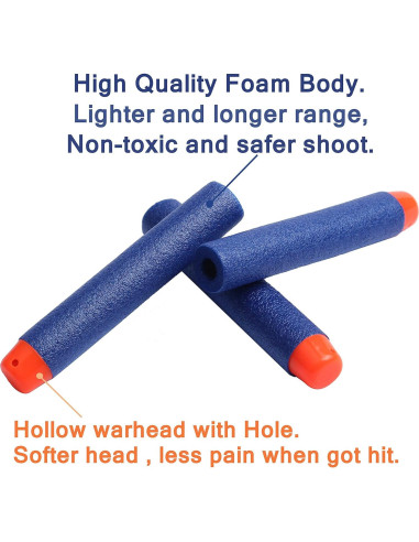 Recarga Dardos AMOSTING 1000PCS para Nerf Elite 2.0 Azul