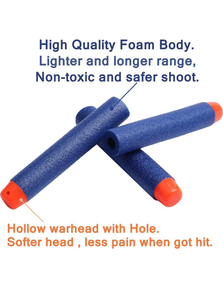 Recarga Dardos AMOSTING 1000PCS para Nerf Elite 2.0 Azul