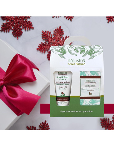 Set de Regalo Kalliston Jabón de Aceite de Oliva y Crema de Argán
