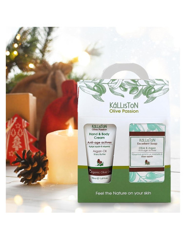 Set de Regalo Kalliston Jabón de Aceite de Oliva y Crema de Argán