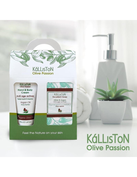 Set de Regalo Kalliston Jabón de Aceite de Oliva y Crema de Argán
