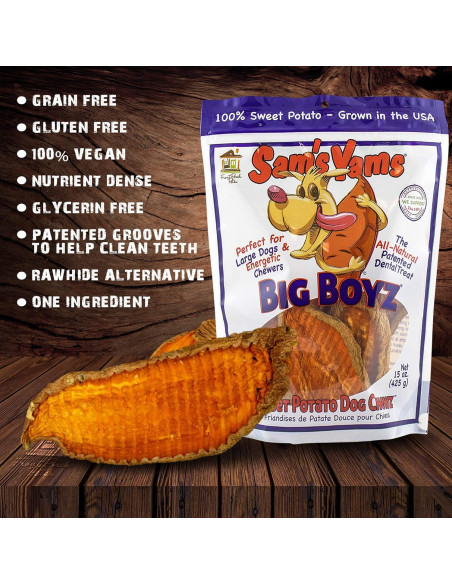 Golosinas para Perros Sam's Yams Big Boyz 425g - Batata Natural