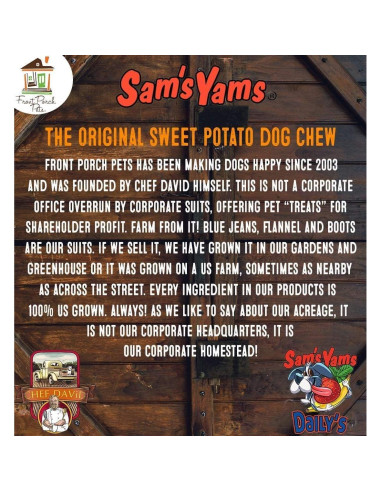 Golosinas para Perros Sam's Yams Big Boyz 425g - Batata Natural