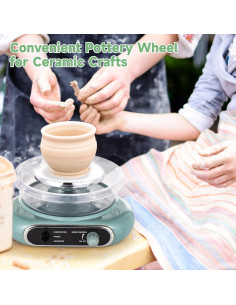 Kit de Rueda de Alfarería Eléctrica OMISTAR 22cm con 24 Herramientas 2