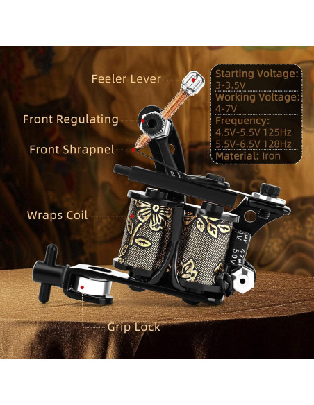 Máquina de Tatuaje Bobina ATOMUS 8 Enrollamientos para Principiantes