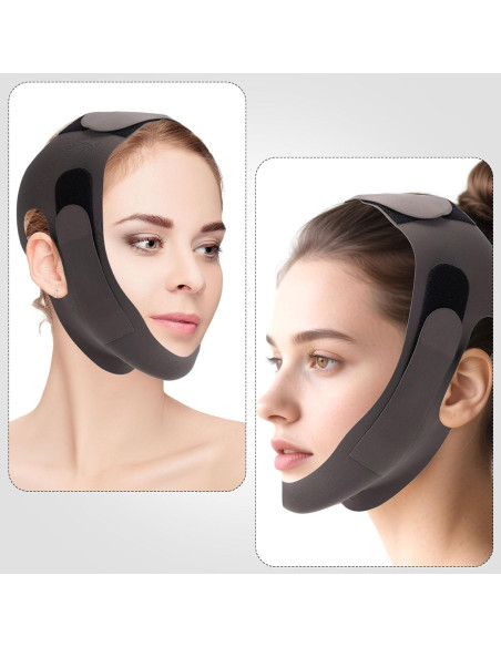 Mascarilla Elevadora V Sinbana, Reutilizable y Ajustable, Negro