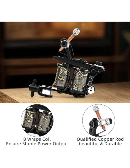 Máquina de Tatuaje Bobina ATOMUS 8 Enrollamientos para Principiantes