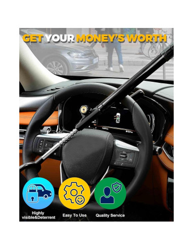 Cerradura Antirrobo para Volante Tevlaphee - Ajustable 17.78-40.64 cm