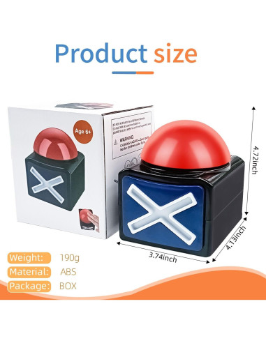 Zumbador de Respuestas de Juego KiViRap con Sonido y Luces