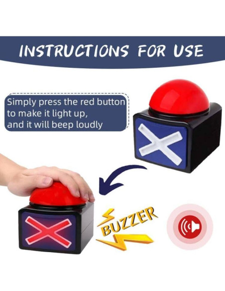 Zumbador de Respuestas de Juego KiViRap con Sonido y Luces