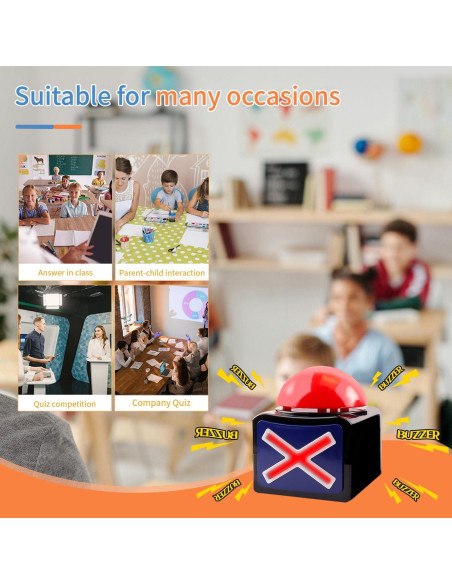 Zumbador de Respuestas de Juego KiViRap con Sonido y Luces