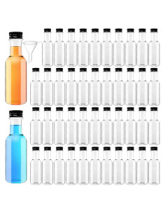 Paquete de 50 Botellas de Licor Mini 50ml Qiuttnqn con Embudos