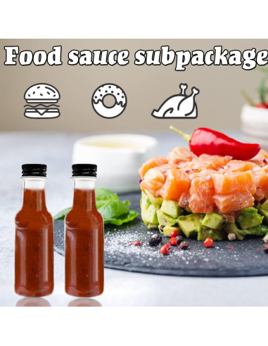 Paquete de 50 Botellas de Licor Mini 50ml Qiuttnqn con Embudos