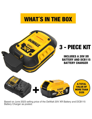Mantenedor de Batería DeWalt DXAEOBDK 1A Kit 3 Piezas 20V
