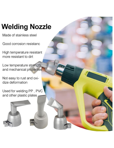 3 Boquillas de Acero Inoxidable para Pistola de Calor 32mm