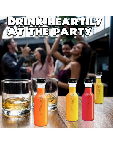 Paquete de 50 Botellas de Licor Mini 50ml Qiuttnqn con Embudos