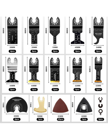Kit de 50 Cuchillas Universales para Herramientas Oscilantes Breeker
