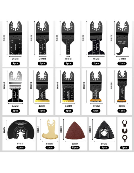 Kit de 50 Cuchillas Universales para Herramientas Oscilantes Breeker