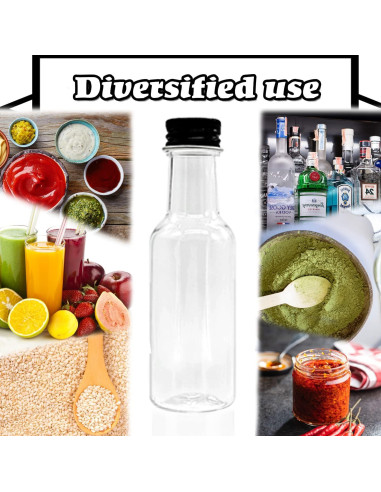 Paquete de 50 Botellas de Licor Mini 50ml Qiuttnqn con Embudos