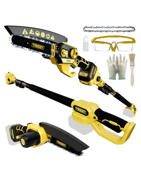 Sierra de Poste Inalámbrica TROOZY 6" y Mini Motosierra 2-en-1