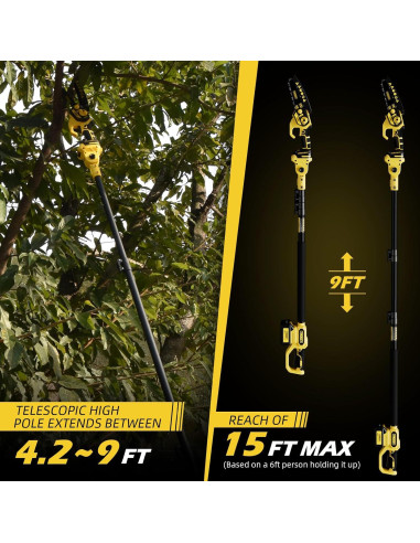 Sierra de Poste Inalámbrica TROOZY 6" y Mini Motosierra 2-en-1