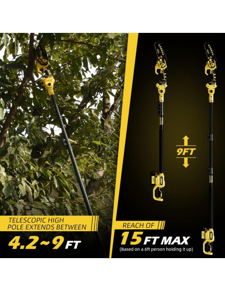Sierra de Poste Inalámbrica TROOZY 6" y Mini Motosierra 2-en-1