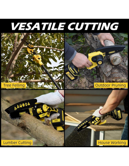 Sierra de Poste Inalámbrica TROOZY 6" y Mini Motosierra 2-en-1