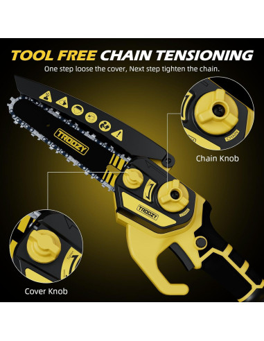 Sierra de Poste Inalámbrica TROOZY 6" y Mini Motosierra 2-en-1