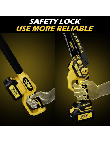 Sierra de Poste Inalámbrica TROOZY 6" y Mini Motosierra 2-en-1