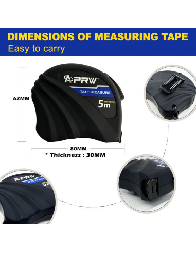 Cinta Métrica Retráctil APRW 4.88 m con Bloqueo Automático