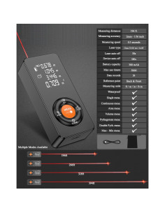Medidor de Distancia Láser Xbanma 196FT, 59.74m, IP54 2