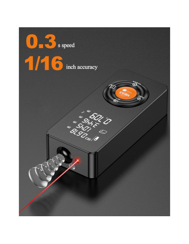 Medidor de Distancia Láser Xbanma 196FT, 59.74m, IP54