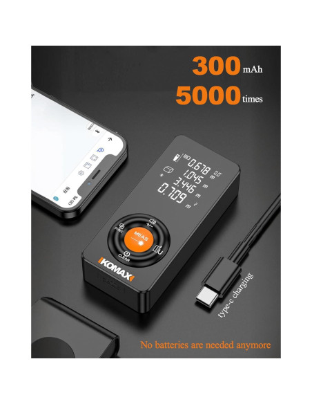 Medidor de Distancia Láser Xbanma 196FT, 59.74m, IP54