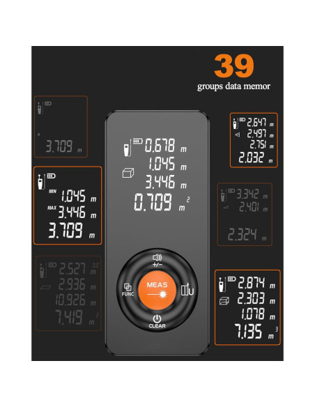 Medidor de Distancia Láser Xbanma 196FT, 59.74m, IP54