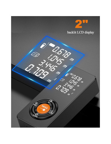 Medidor de Distancia Láser Xbanma 196FT, 59.74m, IP54