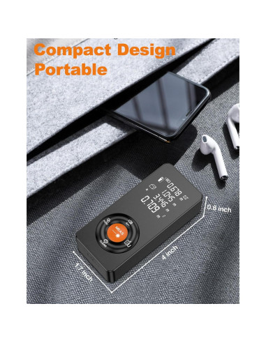 Medidor de Distancia Láser Xbanma 196FT, 59.74m, IP54