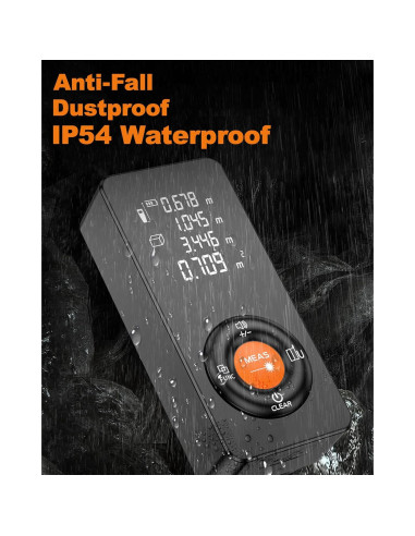 Medidor de Distancia Láser Xbanma 196FT, 59.74m, IP54