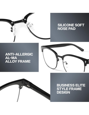 Gafas de Bloqueo de Luz Azul BIRCEN 8806 - Al-Mg Metal Unisex