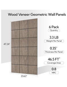 Paneles Acústicos Olanglab 6 Piezas 61x122cm Ajedrezado 2