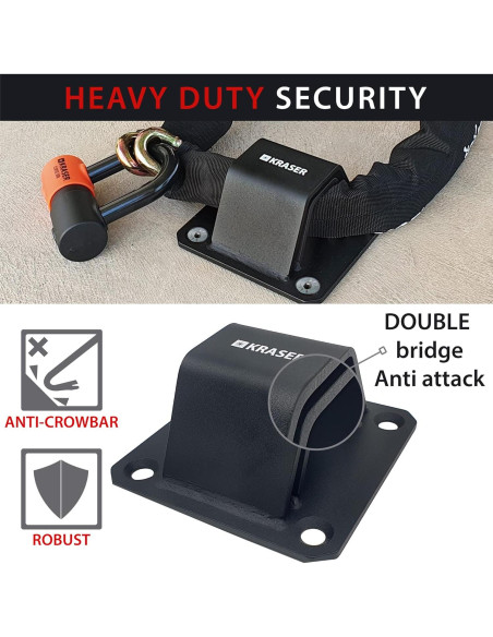 Ancla de Seguridad KRASER KR52B Acero Alta Resistencia 15x15cm