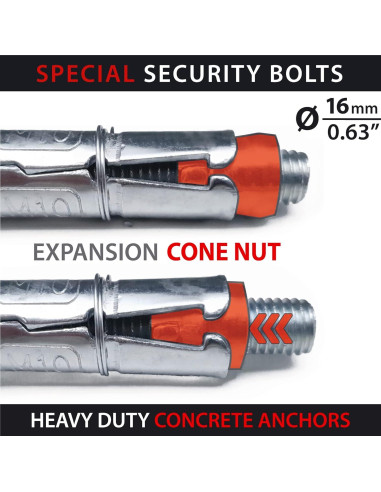 Ancla de Seguridad KRASER KR52B Acero Alta Resistencia 15x15cm