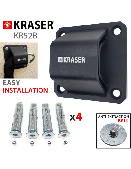 Ancla de Seguridad KRASER KR52B Acero Alta Resistencia 15x15cm