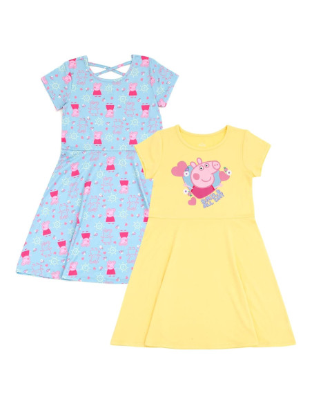 Vestidos Skater Peppa Pig Paquete 2 Niñas Talla 2T a 10-12