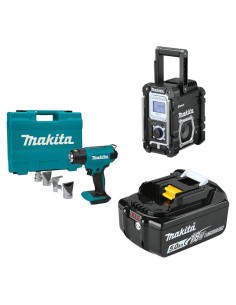 Pistola de Calor Makita XGH01ZK 18V y Radio XRM06B Bluetooth