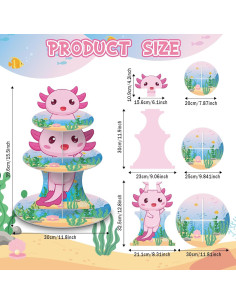 Soporte para Cupcakes 3 Niveles Weysat Axolote Multicolor 2